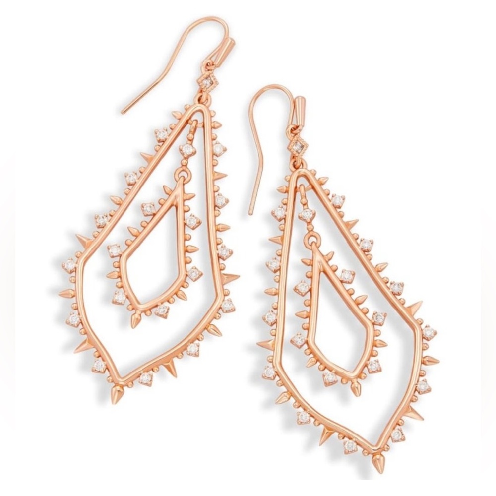 NWT Kendra Scott Alice Drop Earrings In Rose Gold